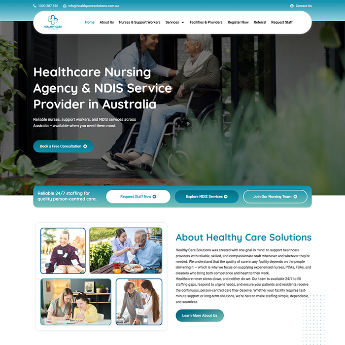 NDIS Website Design - Healthy Care Solutions