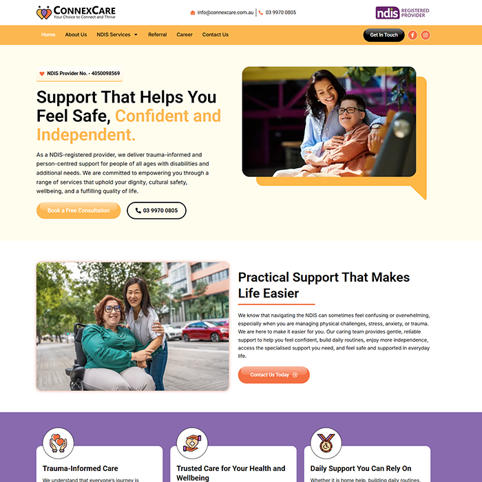 NDIS Website Designs - Connex Care