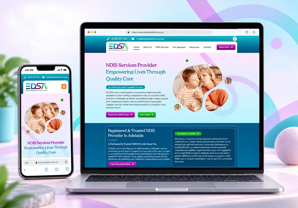 EDSA Disability Mock website designed by NDIS Website Designs