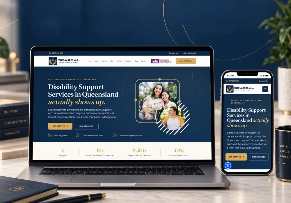Seareal Mock website designed by NDIS Website Designs